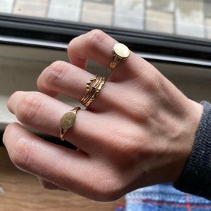 Mejuri Signet Ring Engraved “T”